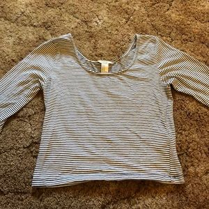 Black and white striped crop top
